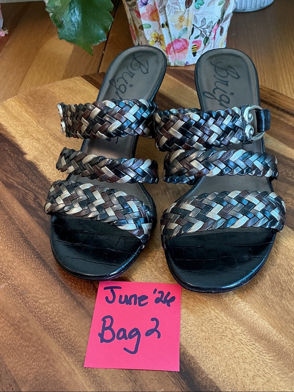 Brighton Tress Braided Triple-Strap Slide Sandals 6